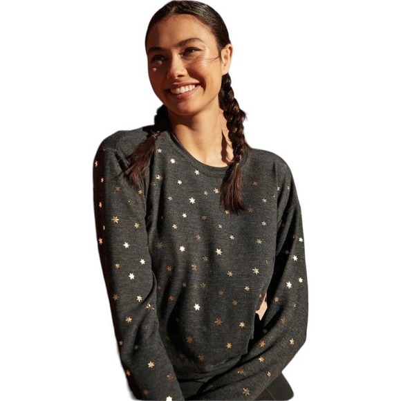 Spiritual Gangster Stars Crew Neck Savasana Pullover Sweater Size XS - Picture 1 of 8